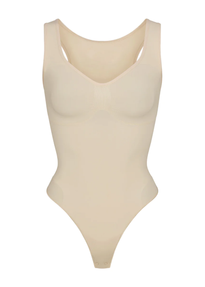 customizable scoop neck thong bodysuit 